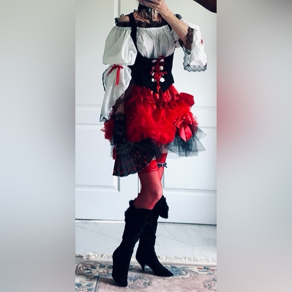 Mardi Gras pirate Buccaneer swashbuckler, renaissance, Marie Antoinnette, S-M - Picture 4 of 16